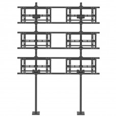 Каркас напольно-настенный для видеостены 2x3, полного выдвижения push-out. TEGAR WMS-FW-PO-2x3