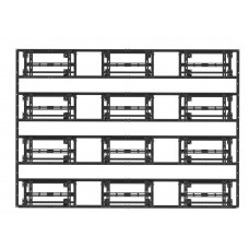 Каркас настенный для видеостены 3x4, полного выдвижения push-out. TEGAR WMS-W-PO-3x4